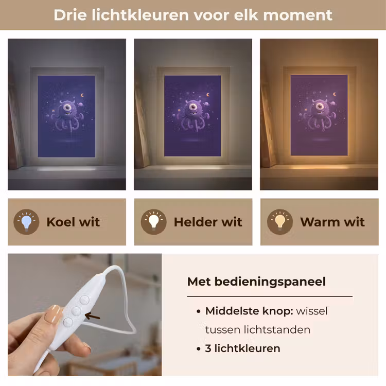 Nachtlampje - Monster - Paars - Ruimte — 5