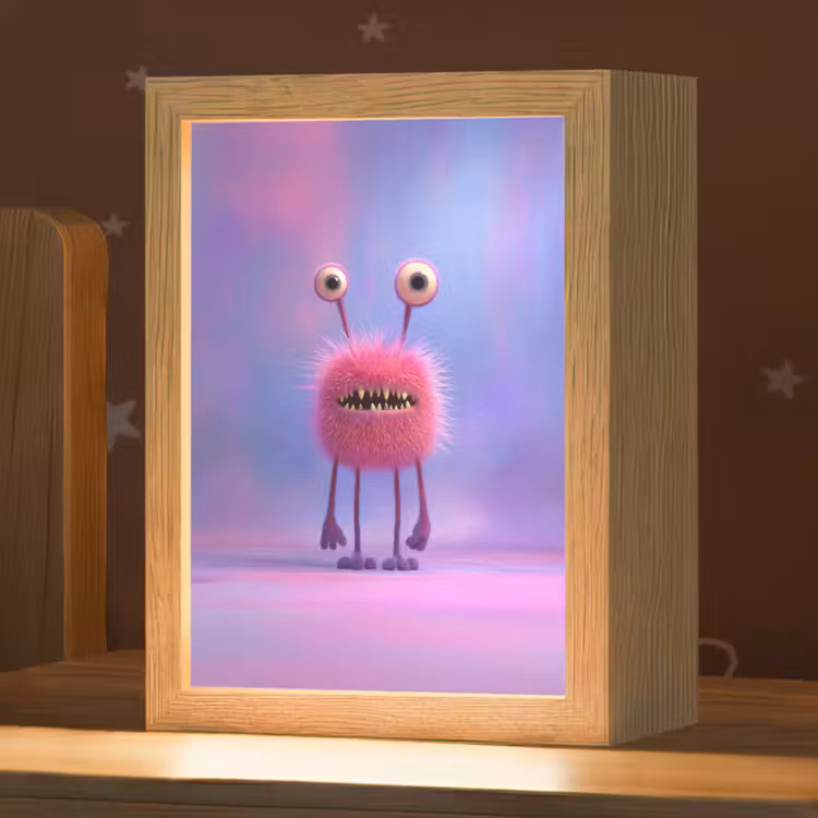 Nachtlampje - Monster - Roze - Paars — 1