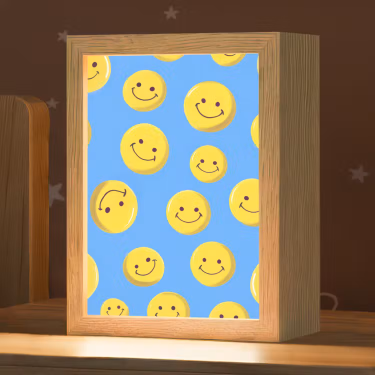 Nachtlampje - Smileys - Geel - Blauw — 1
