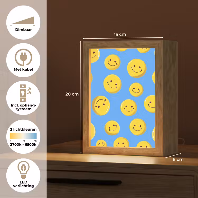 Nachtlampje - Smileys - Geel - Blauw — 2