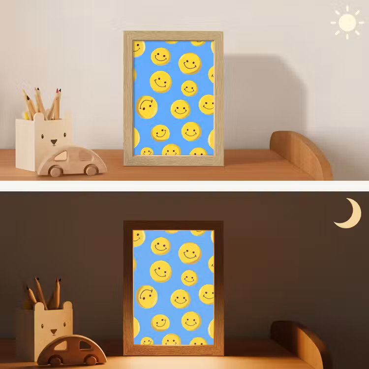 Nachtlampje - Smileys - Geel - Blauw — 7