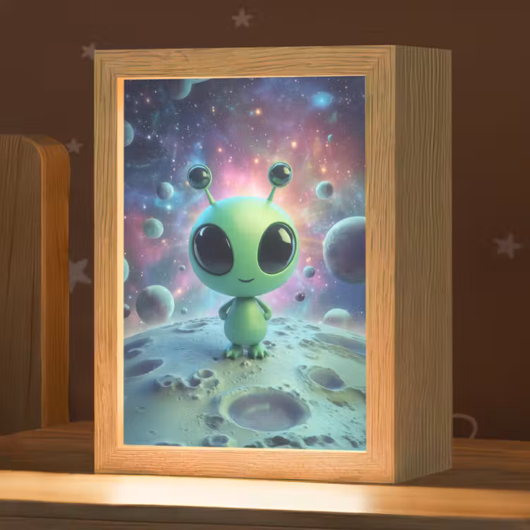 Nachtlampje - Alien - Groen - Planeten - Ruimte — 1