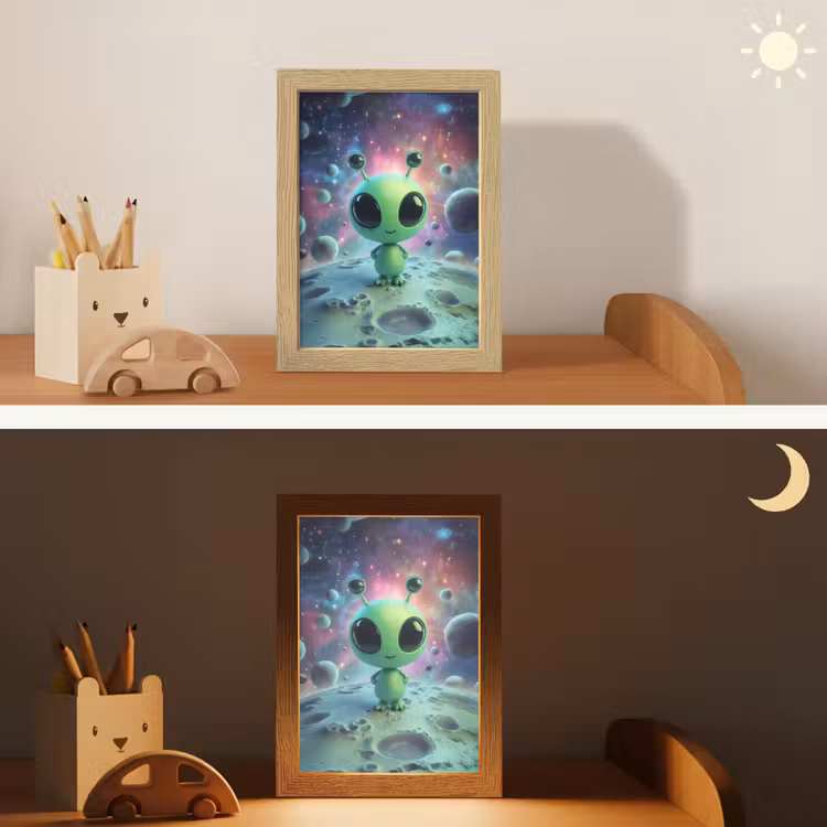 Nachtlampje - Alien - Groen - Planeten - Ruimte — 7