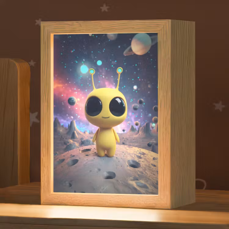 Nachtlampje - Alien - Ruimte - Geel - Planeten — 1