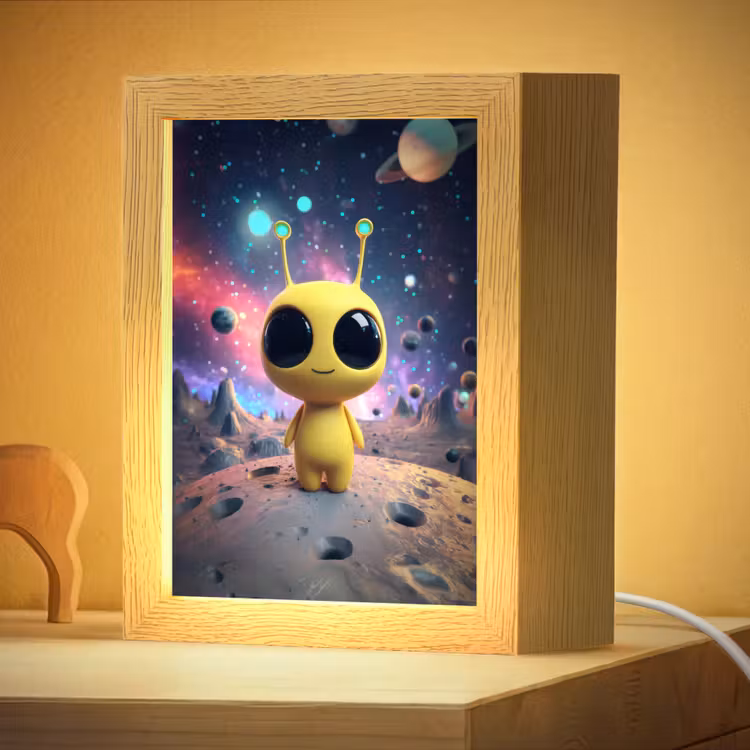 Nachtlampje - Alien - Ruimte - Geel - Planeten — 4