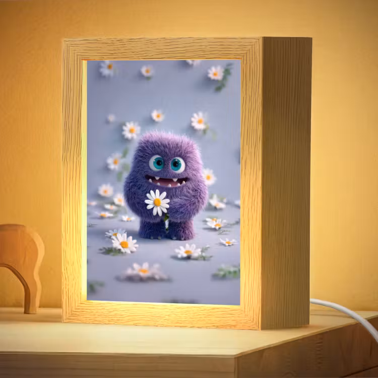 Nachtlampje - Monster - Paars - Madeliefjes — 4