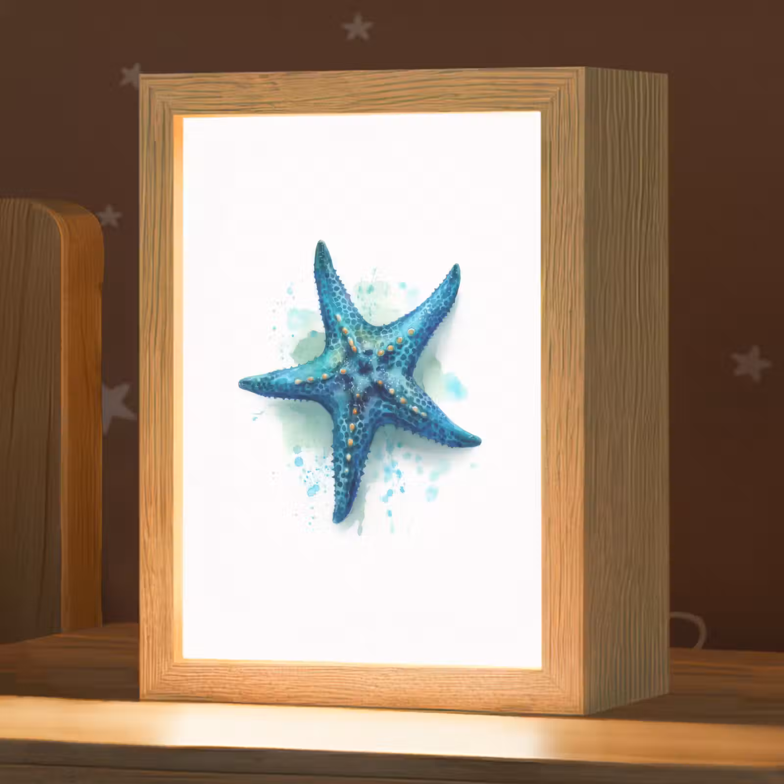 Nachtlampje - Zeester - Blauw - Spetters — 1