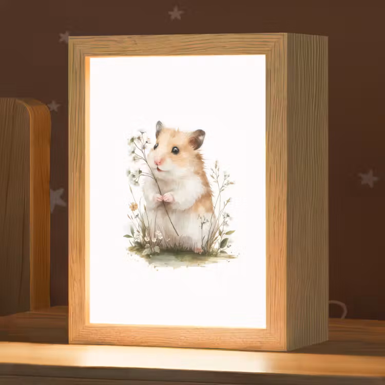 Nachtlampje - Hamster - Bloemen — 1