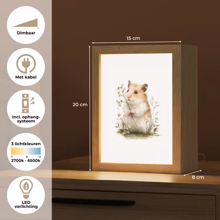 Nachtlampje - Hamster - Bloemen — 2