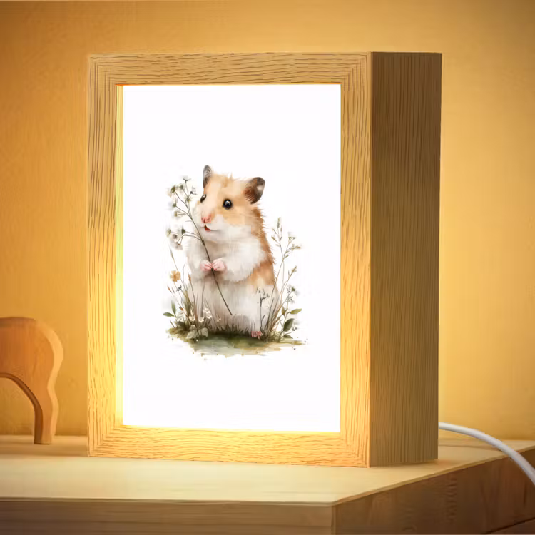 Nachtlampje - Hamster - Bloemen — 4