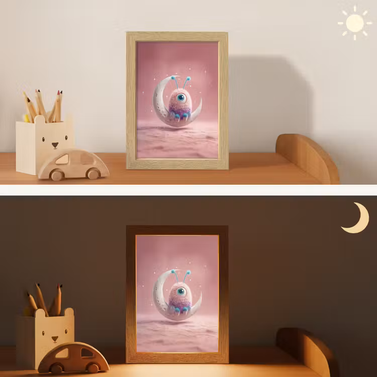 Nachtlampje - Maan - Monster - Roze — 7