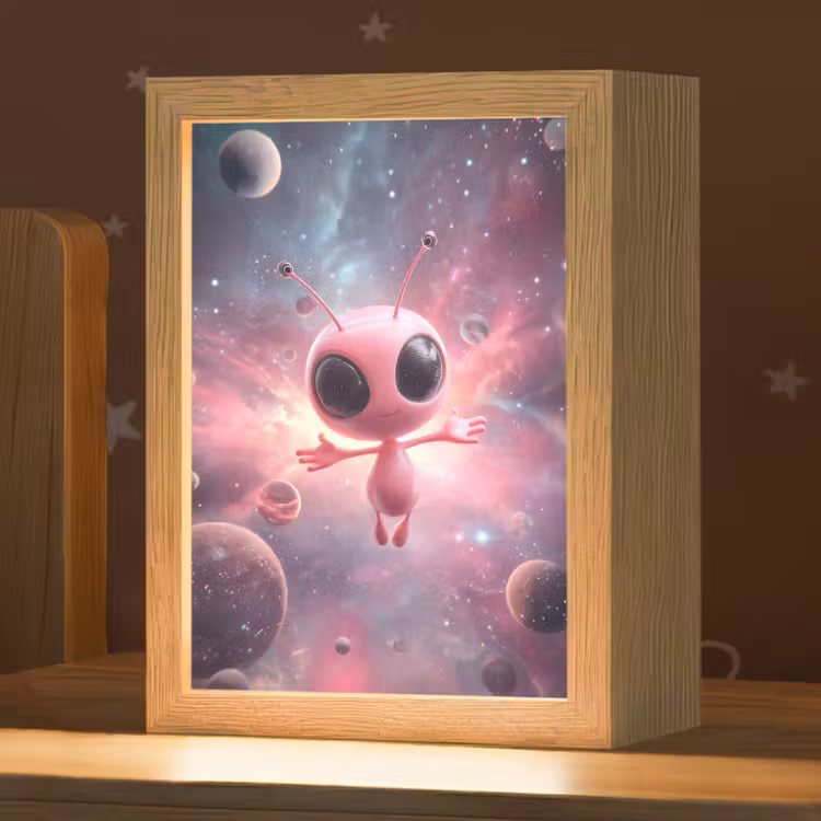 Nachtlampje - Roze - Alien - Planeten - Ruimte — 1