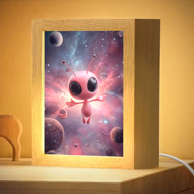 Nachtlampje - Roze - Alien - Planeten - Ruimte — 4