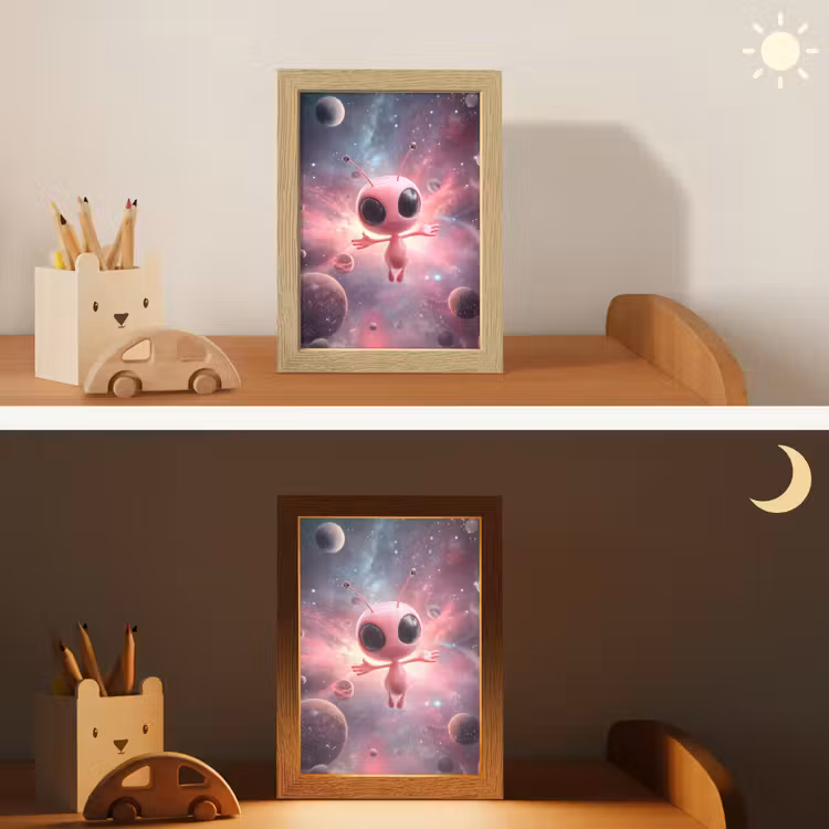 Nachtlampje - Roze - Alien - Planeten - Ruimte — 7
