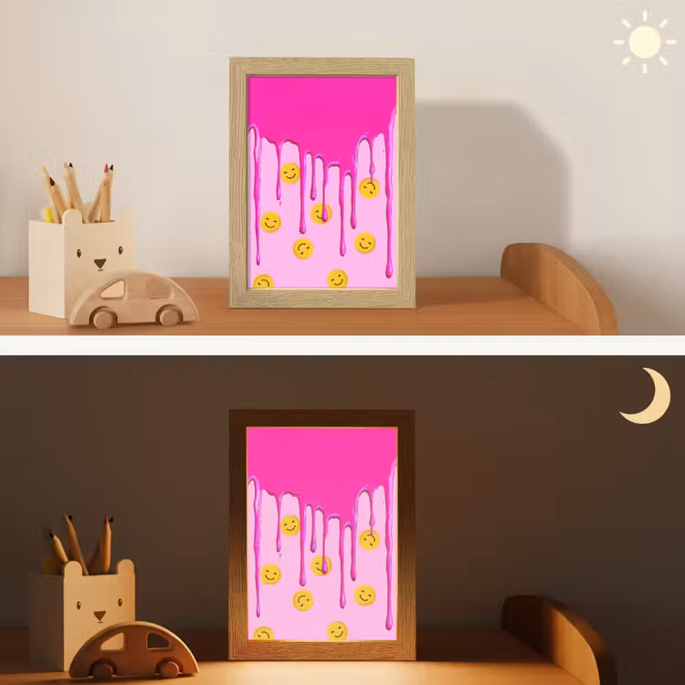 Nachtlampje - Smiley - Roze - Glazuur — 7