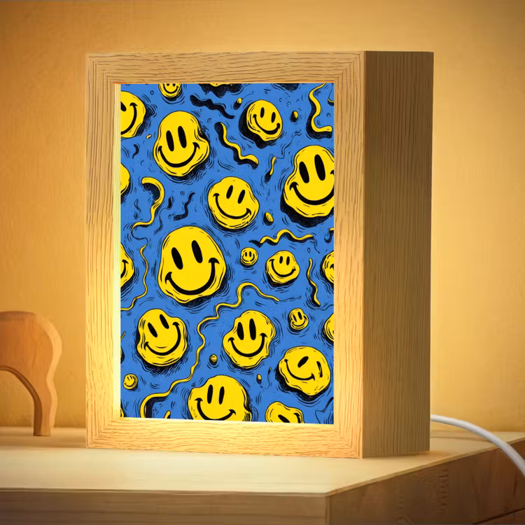 Nachtlampje - Smileys - Geel - Blauw — 4