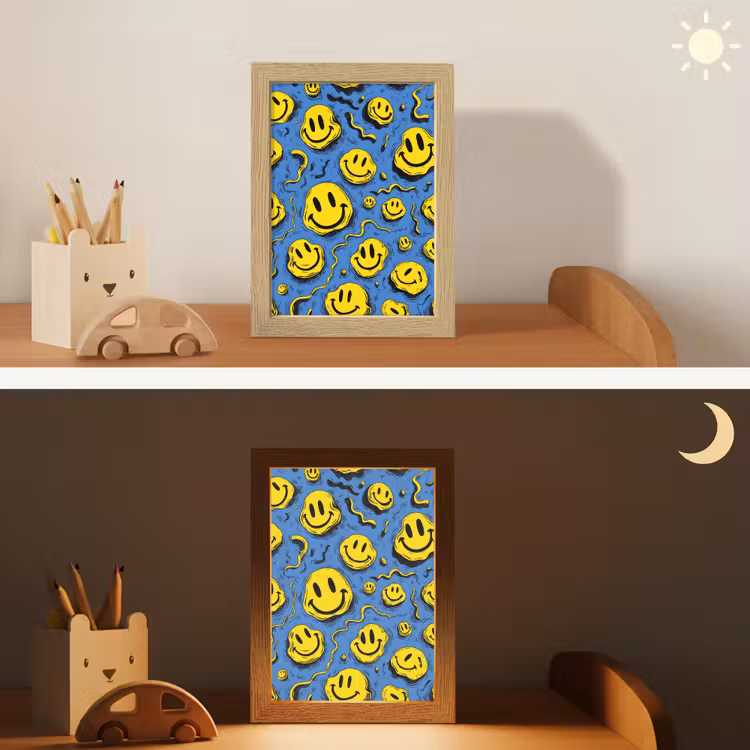 Nachtlampje - Smileys - Geel - Blauw — 7