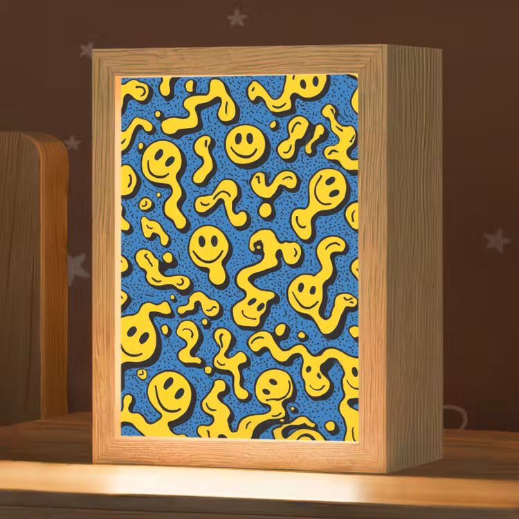 Nachtlampje - Smileys - Geel - Blauw — 1