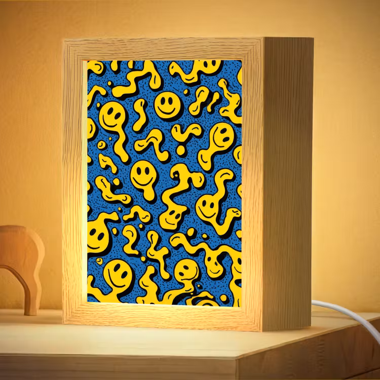 Nachtlampje - Smileys - Geel - Blauw — 4
