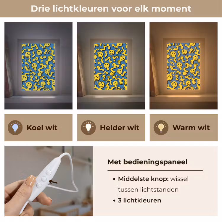 Nachtlampje - Smileys - Geel - Blauw — 5
