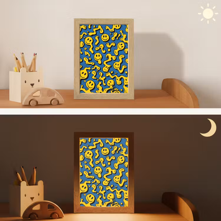 Nachtlampje - Smileys - Geel - Blauw — 7