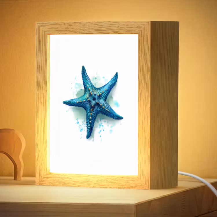Nachtlampje - Zeester - Blauw - Spetters — 4