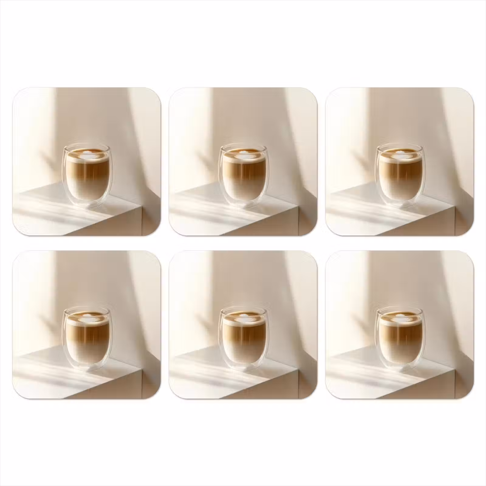 Onderzetter - Mok - Latte - Minimalistisch - Schaduw — 1