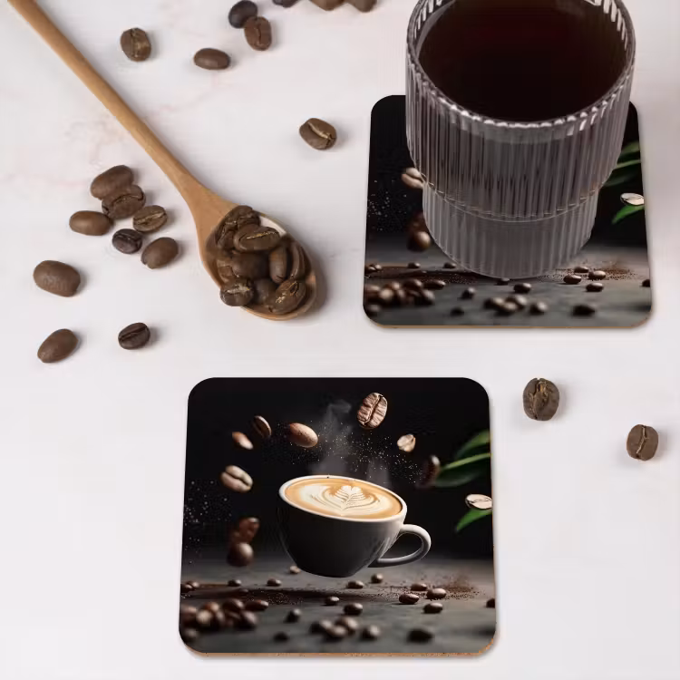 Onderzetter - Cappuccino - Kop - Bonen - Bruin — 4