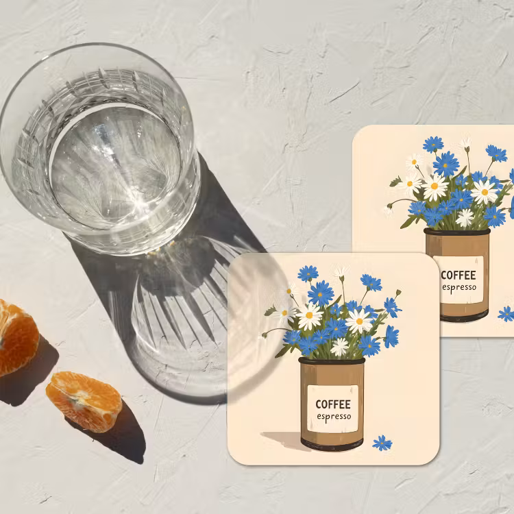 Onderzetter - Coffee - Blik - Minimalistisch - Bloemen — 3