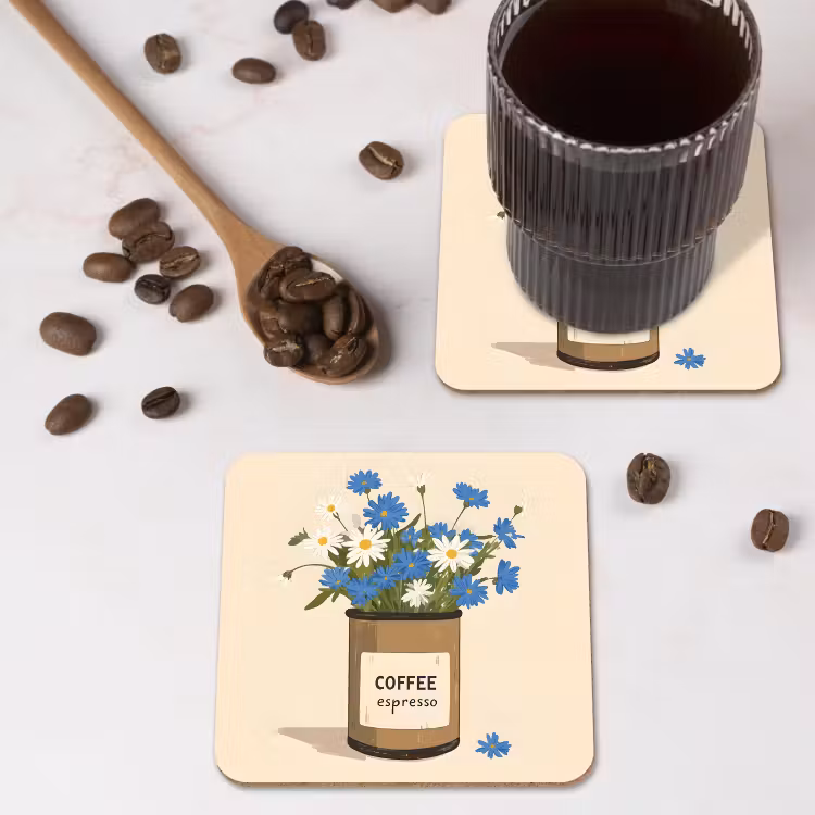 Onderzetter - Coffee - Blik - Minimalistisch - Bloemen — 4