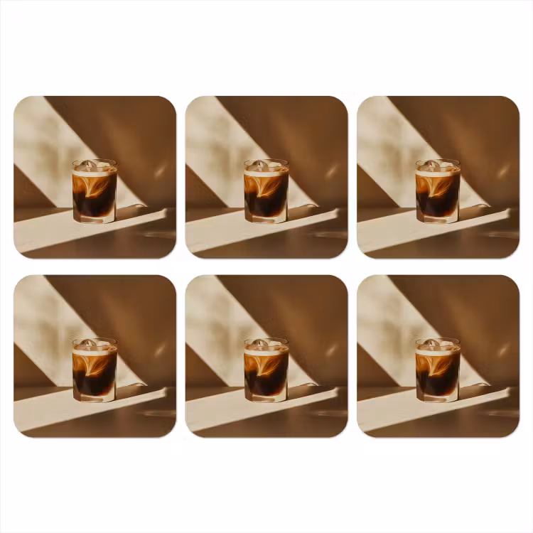 Onderzetter - Glas - Ijskoffie - Schaduw - Bruin — 1