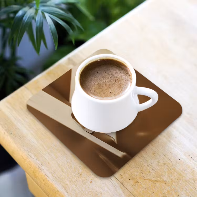 Onderzetter - Glas - Ijskoffie - Schaduw - Bruin — 2