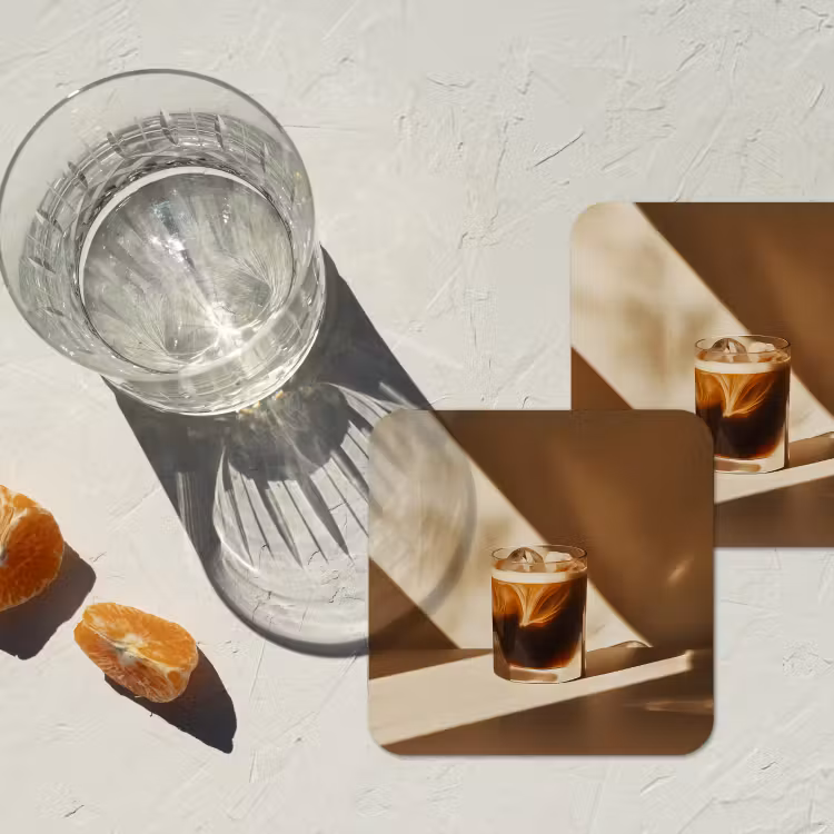 Onderzetter - Glas - Ijskoffie - Schaduw - Bruin — 3