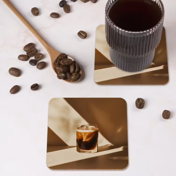 Onderzetter - Glas - Ijskoffie - Schaduw - Bruin — 4