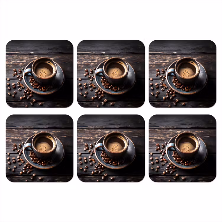 Onderzetter - Kop - Koffie - Hout - Bonen — 1
