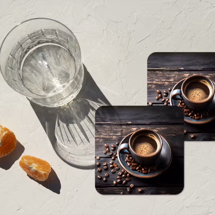 Onderzetter - Kop - Koffie - Hout - Bonen — 3
