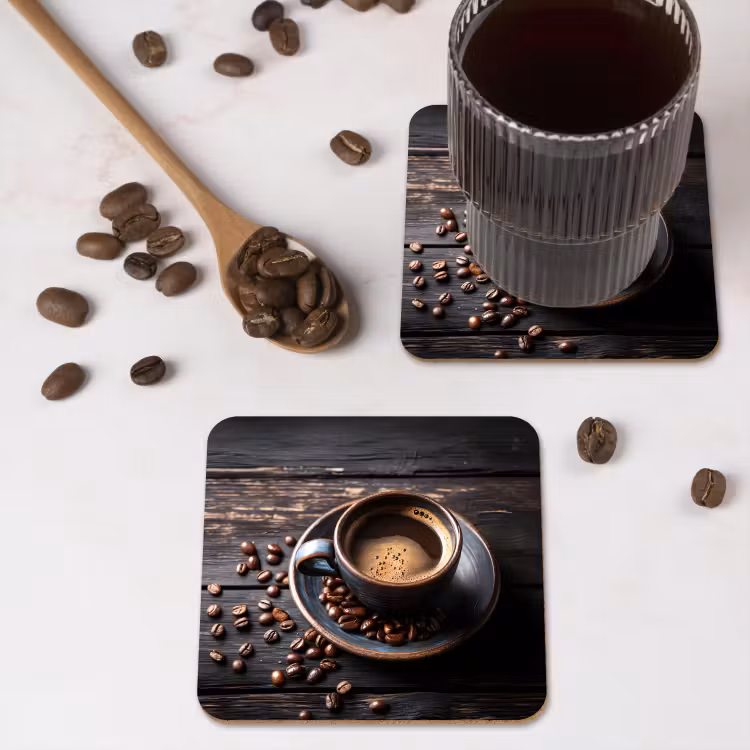 Onderzetter - Kop - Koffie - Hout - Bonen — 4