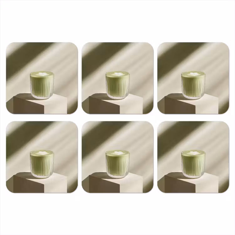 Onderzetter - Matcha - Glas - Groen - Minimalistisch — 1