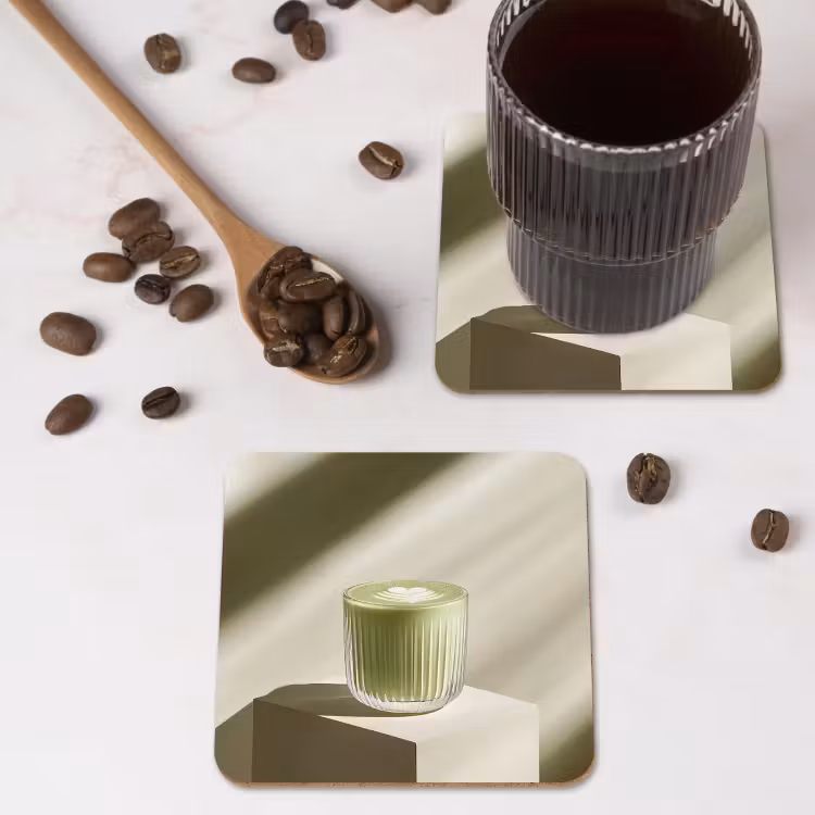 Onderzetter - Matcha - Glas - Groen - Minimalistisch — 4