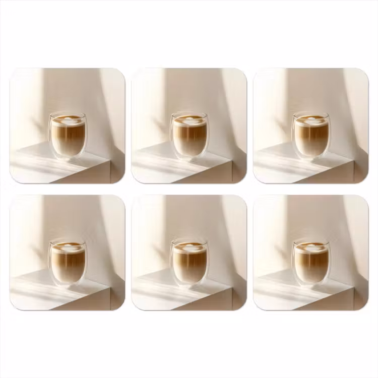 Onderzetter - Mok - Latte - Minimalistisch - Schaduw — 1