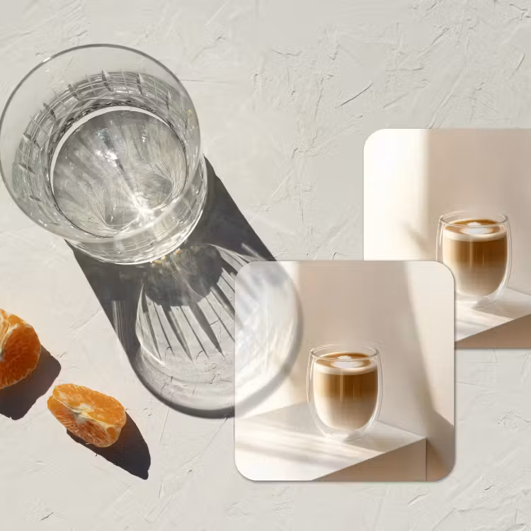 Onderzetter - Mok - Latte - Minimalistisch - Schaduw — 3
