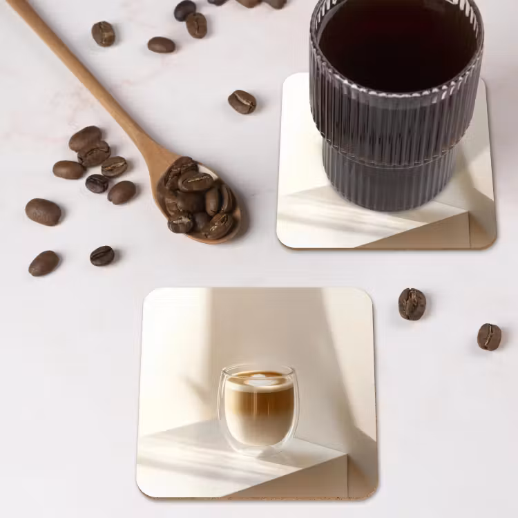 Onderzetter - Mok - Latte - Minimalistisch - Schaduw — 4