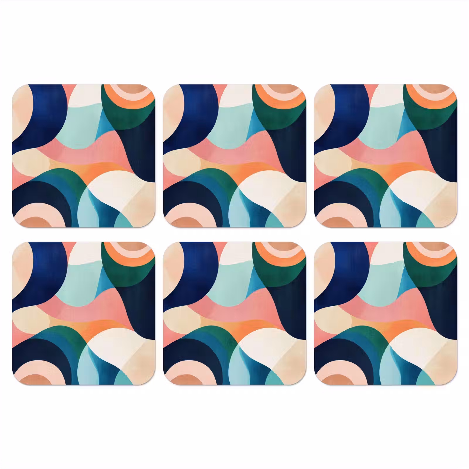 Onderzetter - Abstract - Blauw - Roze — 1