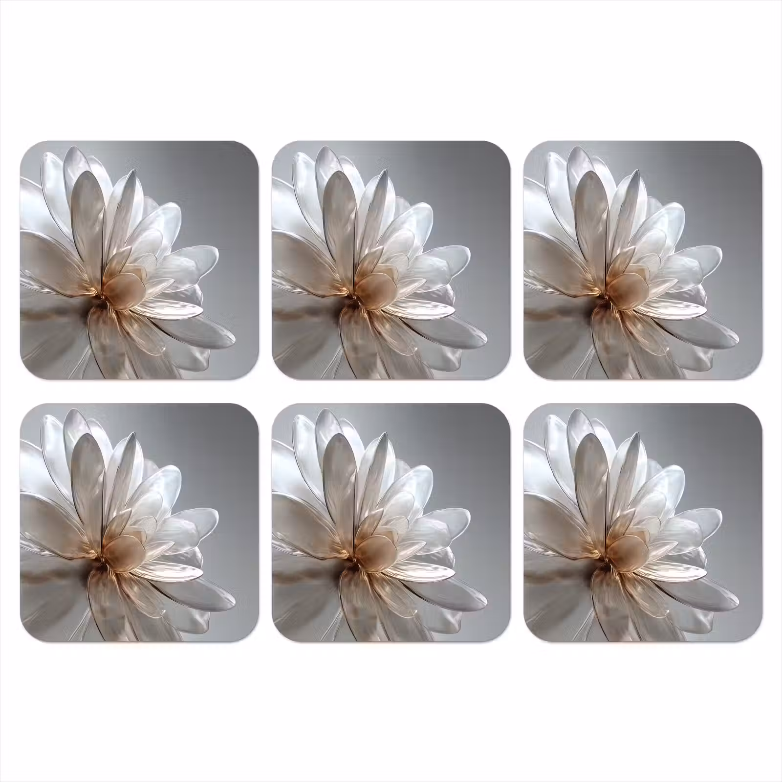 Onderzetter - Bloem - Wit - Neutraal — 1