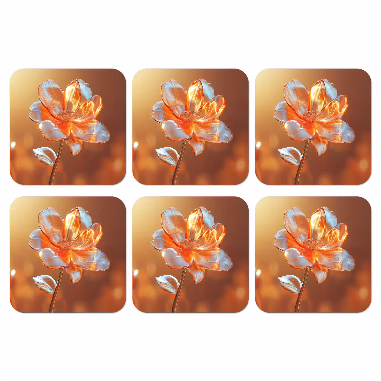 Onderzetter - Glazen - Bloem - Zonlicht — 1