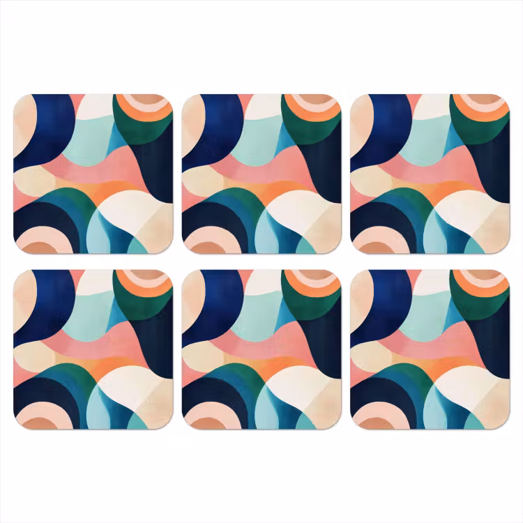 Onderzetter - Abstract - Blauw - Roze — 1