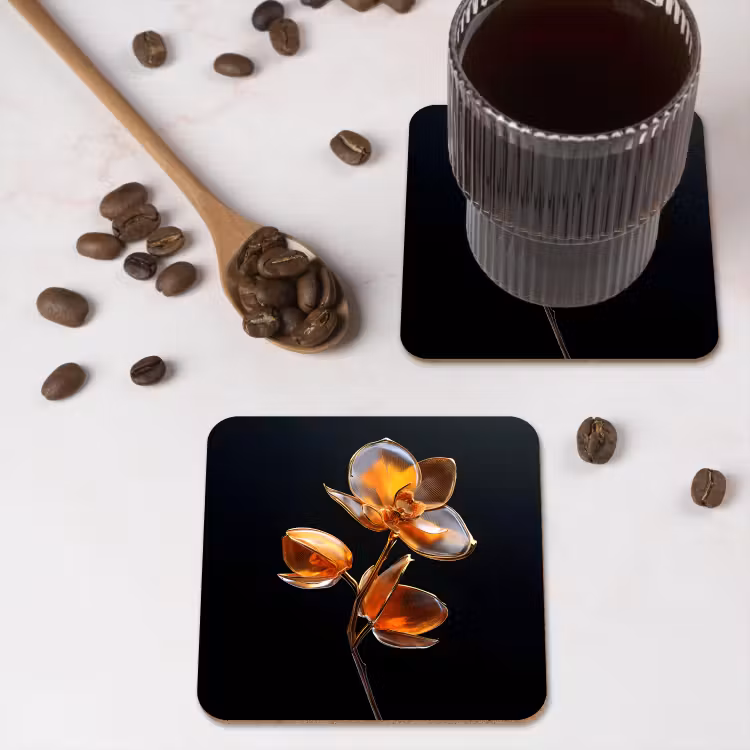 Onderzetter - Bloem - Orchidee - Oranje — 4