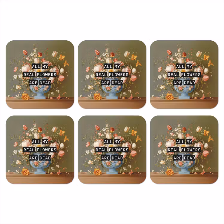 Onderzetter - Bloem - Quote - Vintage - Art — 1