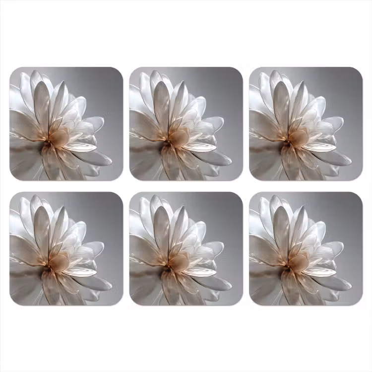 Onderzetter - Bloem - Wit - Neutraal — 1