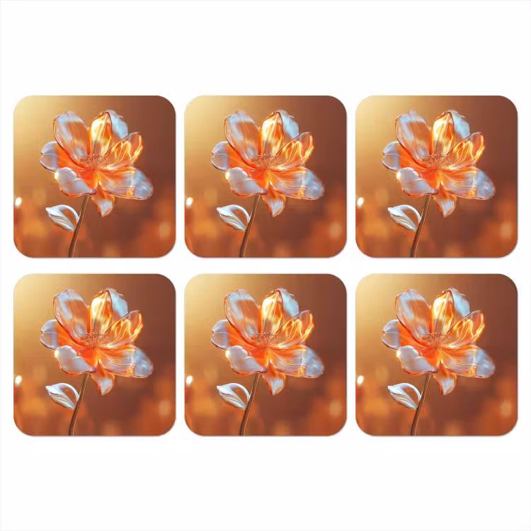 Onderzetter - Glazen - Bloem - Zonlicht — 1